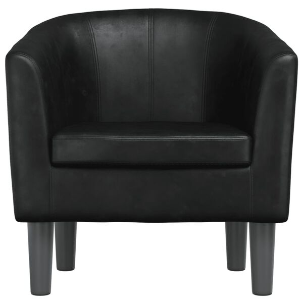 vidaXL Tub Chair Black Faux leather, pinewood, plywood Single Durable