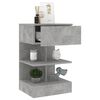 vidaXL Bedside Cabinet Concrete Grey Engineered Wood Medium Storage