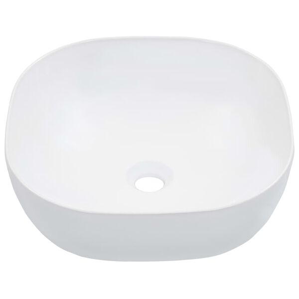 vidaXL Wash Basin 16.7x16.7x5.7" Ceramic White