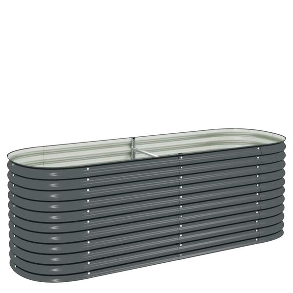 vidaXL Garden Raised Bed Gray Galvanized Steel Large Durable