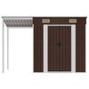 vidaXL Garden Shed Brown Galvanized Steel, Plastic Large Garden Shed