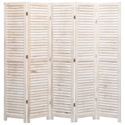 vidaXL 5-Panel Room Divider White 68.9"x65" Wood
