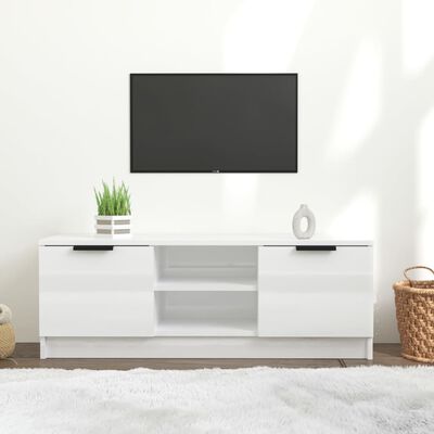 vidaXL TV Stand High Gloss White 40.2"x13.8"x14.4" Engineered Wood