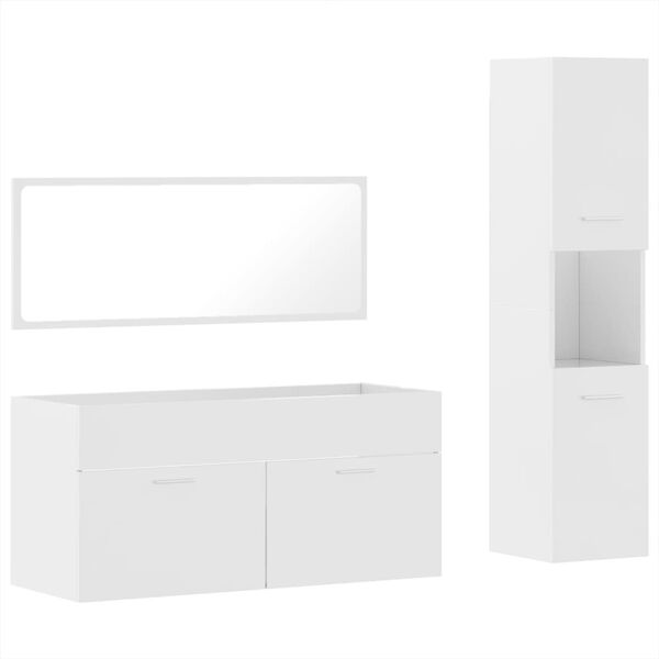 vidaXL Bathroom Furniture Set High gloss white Engineered wood, Acrylic