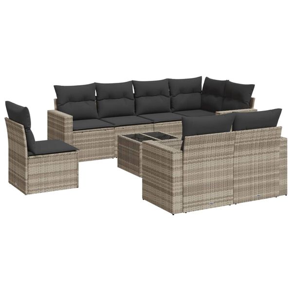 vidaXL Garden Sofa Set Light Grey