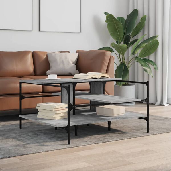 vidaXL Coffee Table Grey Sonoma Engineered Wood Small Coffee Table