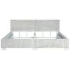 vidaXL Bed Frame Grey Mahogany wood, Mango wood, Natural rattan Super King