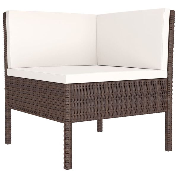 vidaXL Garden Lounge Set Brown, Rattan PE Rattan Large Modular