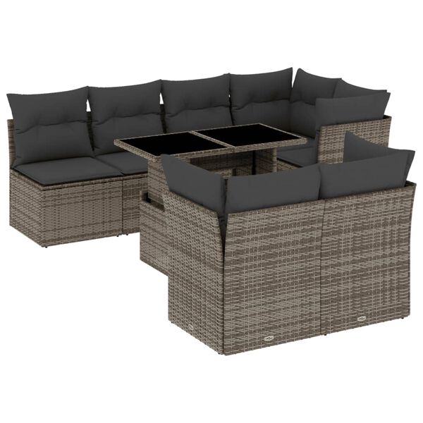 vidaXL Garden Sofa Set Gray