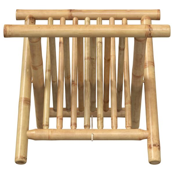 vidaXL Magazine Rack Natural Bamboo Bamboo 16.5 in x 12.0 in x 13.6 in