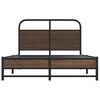 vidaXL Bed Frame Brown Oak Steel, Engineered Wood Full Durable