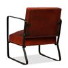 vidaXL Lounge Chair Brown Goat Leather, Steel Standard Industrial