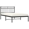 vidaXL Bed Frame Black Powder-Coated Steel Twin Modern Bed Frame