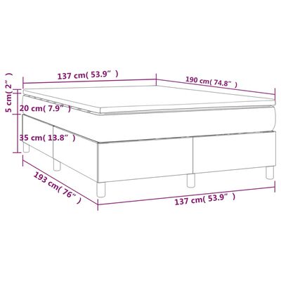 vidaXL Box Spring Bed with Mattress White 53.9"x74.8" Full Faux Leather