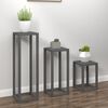 vidaXL Plant Stand Set Set of 3 Grey Solid pine wood