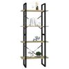 vidaXL Book Cabinet Sonoma Oak, Black Engineered wood, Metal Medium