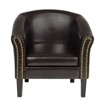 vidaXL Tub Chair Antique Brown Faux Leather