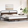 vidaXL Bed Frame Brown Oak Steel with engineered wood Double Bed Frame