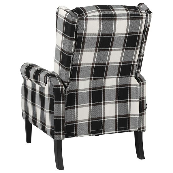 vidaXL Massage Reclining Chair Black and White Plaid