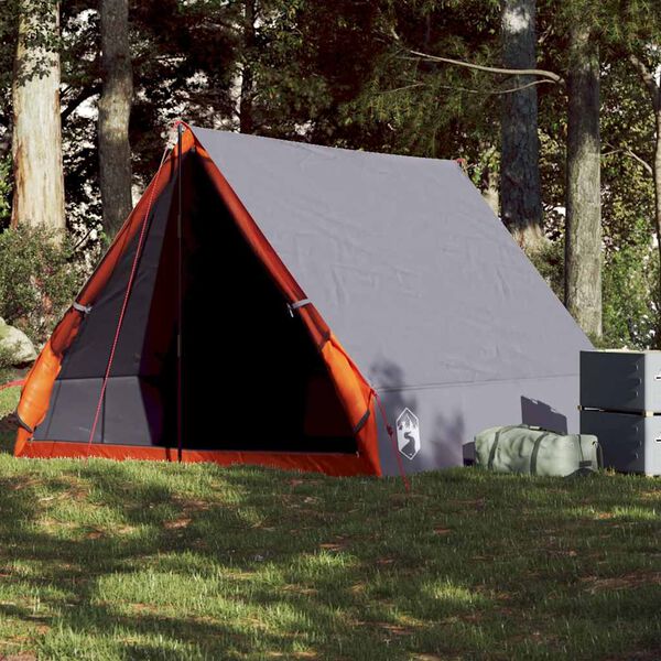 vidaXL Camping Tent A-Frame 2-Person Gray Waterproof