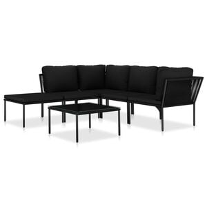 vidaXL Garden Lounge Set Black