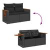 vidaXL Garden Sofa Set Black PE Rattan Large Modular Garden Sofa Set