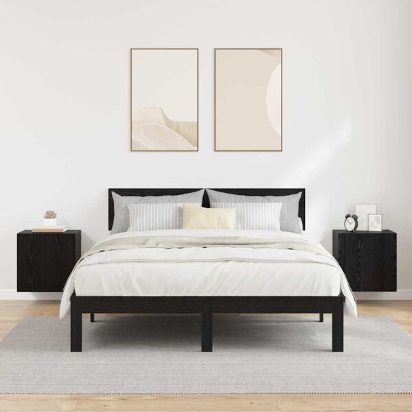 vidaXL TV Wall Cabinets 2 pcs Black Oak 15.94 x 11.81 x 15.75 in