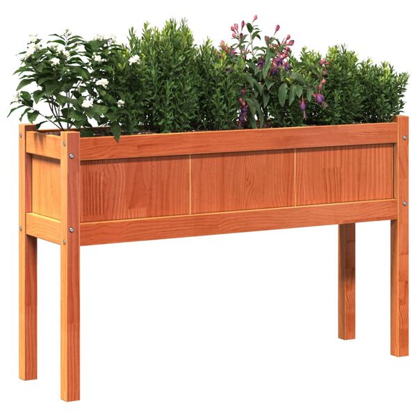 vidaXL Garden Planter Set of 2 Wax brown Solid pine wood Medium