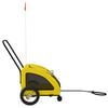 vidaXL Pet Bike Trailer Yellow Oxford Fabric, Iron, PVC Medium Foldable