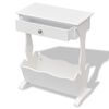 vidaXL Magazine Rack White MDF and Solid Fir Wood Small Magazine Rack