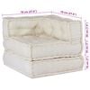 vidaXL Modular Sofa 2 pcs Cream 55.12 x 27.56 x 22.05 in Fabric