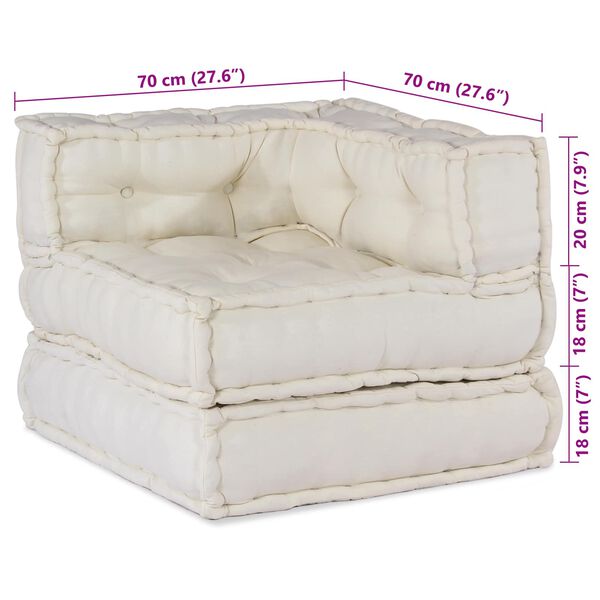 vidaXL Modular Sofa 2 pcs Cream 55.12 x 27.56 x 22.05 in Fabric