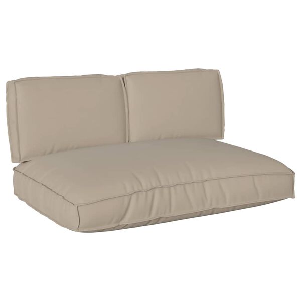 vidaXL Pallet Cushion Set with Pillow 3 pcs Taupe 47.2" x 31.5" x 4.7
