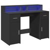 vidaXL Desk with LED Lights Black 47.2x21.7x35.8" Engineered Wood