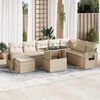 vidaXL Garden Sofa Set Beige with cream white cushions