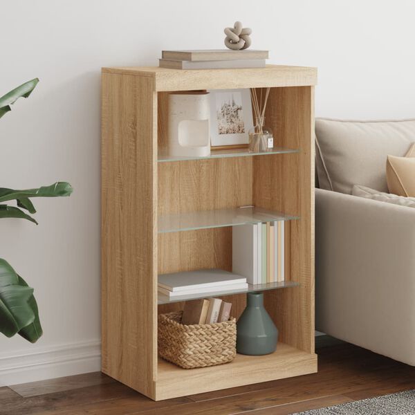 vidaXL Sideboard Sonoma oak Engineered wood, glass Adjustable Armrests