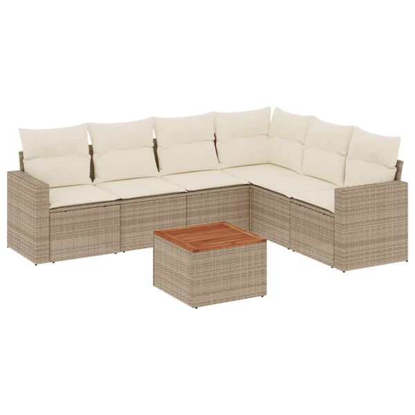 vidaXL Garden Sofa Set Beige, Cream White