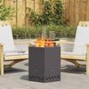 vidaXL Smokeless Fire Pit Black 18.90 x 18.90 x 20.08 in Steel