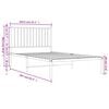 vidaXL Bed Frame White Powder-Coated Steel 39.4 x 78.7 in Bed Frame