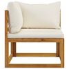 vidaXL Garden Lounge Set Cream cushions, natural wood