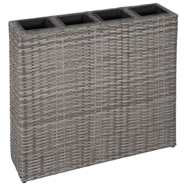 vidaXL Raised Bed Grey Poly rattan frame Medium Planters Planter