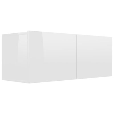 vidaXL TV Stand High Gloss White 31.5"x11.8"x11.8" Engineered Wood