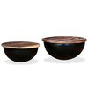 vidaXL Coffee Table Set of 2 Tabletop: Multicolour, Base: Black