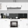 vidaXL Kitchen Backsplash 2 pcs Black 43.31 x 15.75 in Tempered Glass