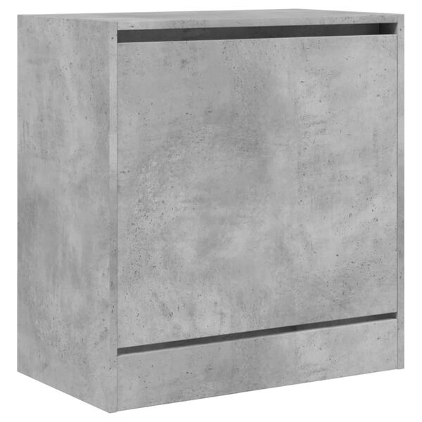 vidaXL Shoe Cabinet Concrete Grey Engineered Wood Compact Shoe Cabinet