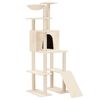vidaXL Cat Tree Cream Engineered wood, plush, sisal 65.4 in tall