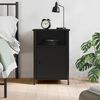 vidaXL Bedside Cabinet Black Engineered wood, Iron Medium