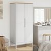 vidaXL Wardrobe White Solid pine wood with wax finish, engineered wood
