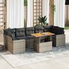 vidaXL Garden Sofa Set Grey PE Rattan Large Modular Garden Sofa Set