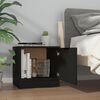 vidaXL Bedside Cabinet Set of 2 Black Engineered Wood Standard